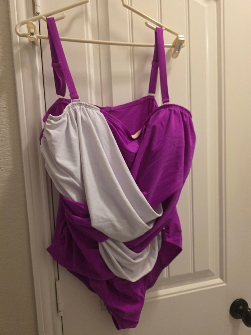 Magisculpt Purple Ruched One Piece Swimsuit US 24